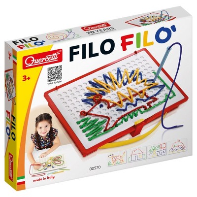 Quercetti Filo Filo - Lacing String Art Toy, 18 Templates, Creative Play