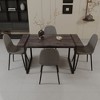 NicBex 59" Dining Table Set for 4 Modern Rectangular Black Wood Dining Table with 4 Suede Chairs - 2 of 4