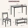 Dining Table and Chairs Set of 4 with Metal Frame, Includes Bench and 2 Chairs, Kitchen and Dining Room Furniture for Apartments, Restaurants, Pubs - 2 of 4
