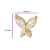 Jewelry Avalanche Solid 14K Gold Marquise CZ Butterfly Labret Stud, Helix, Tragus, 8mm Post, Internally Threaded, Flat Back - 4 of 4