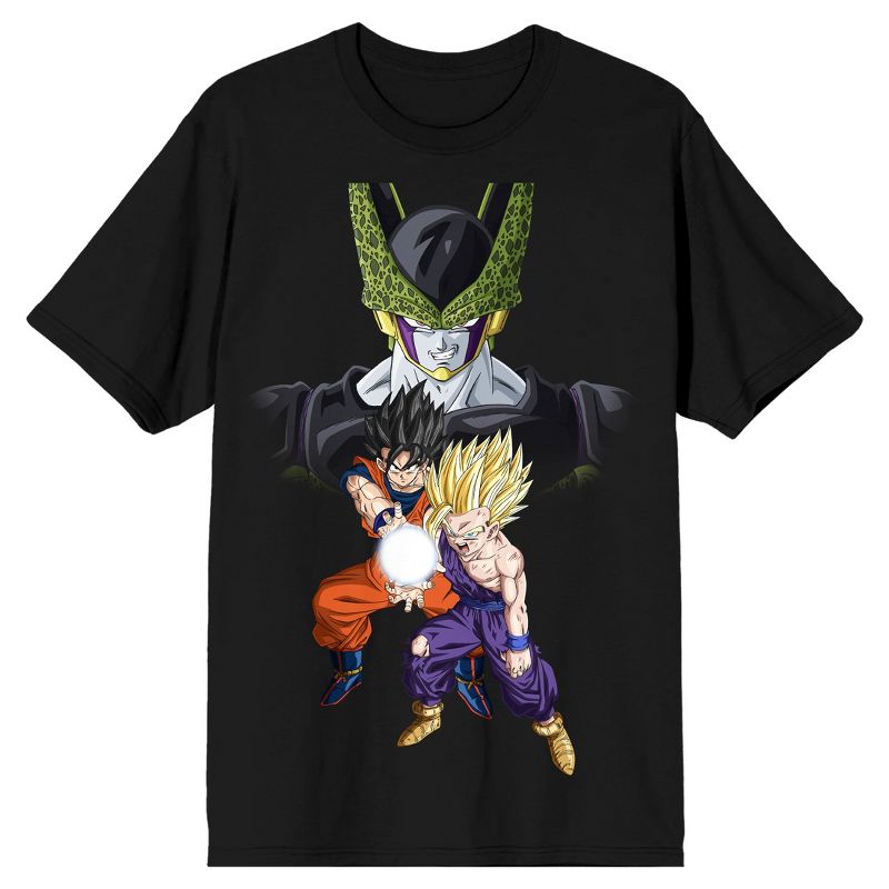 Dragon Ball Z Cell Goku and Gohan Men's Black T-shirt, 1 of 2