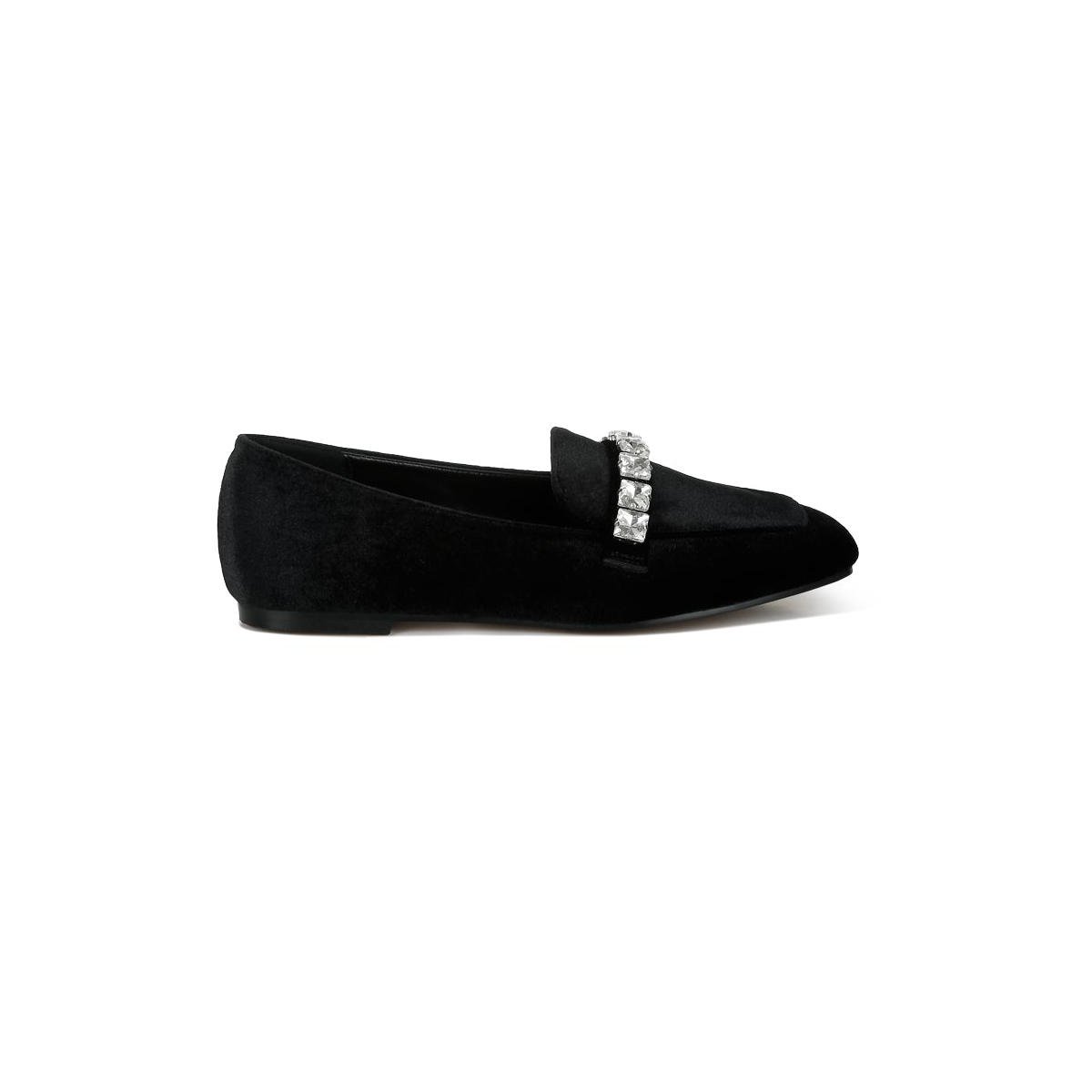 Женские туфли Rag & Co Womens Kyari Velvet Diamante Strap Loafers 6 — фото 2
