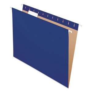 Pendaflex Essentials Colored Hanging Folders 1/5 Tab Letter Navy 25/Box 81615 - 1 of 4