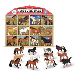 Melissa & Doug Pasture Pals - 12 Collectible Horses With Wooden Barn-Shaped Crate - 1 of 4