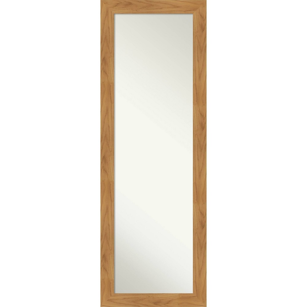 Photos - Wall Mirror 18" x 52" Non-Beveled Carlisle Blonde Wood on The Door Mirror - Amanti Art