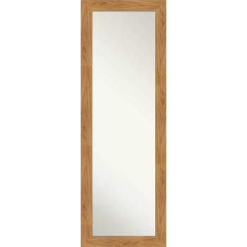 18" x 52" Non-Beveled Carlisle Blonde Wood on The Door Mirror - Amanti Art