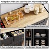 Whizmax Kitchen Island Car with Storage, Wood Top Rolling Mobile Carts on Wheels with Drawer and Storage Cabinet - 4 of 4