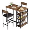 WhizMax Dining Table Set for 2, 3 Piece, Modern Rustic Brown Wood Composite Folding Furniture - 2 of 4