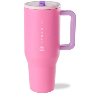 HydroJug Traveler - Water Bottle with Handle & Flip Straw - Leak Resistant Tumbler, Insulated, Stainless Steel & Rubber Base - 1 of 4