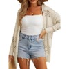 Coolmee Women's Crochet Cardigan Sweater Boho Long Sleeve Lightweight Oversized Open Front Knitted Sweater Outwear - 3 of 4
