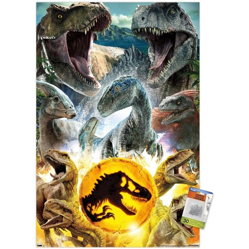 Jurassic World: Dominion - Dinosaur Spotted Here Wall Poster, 22.375 x 34  Framed