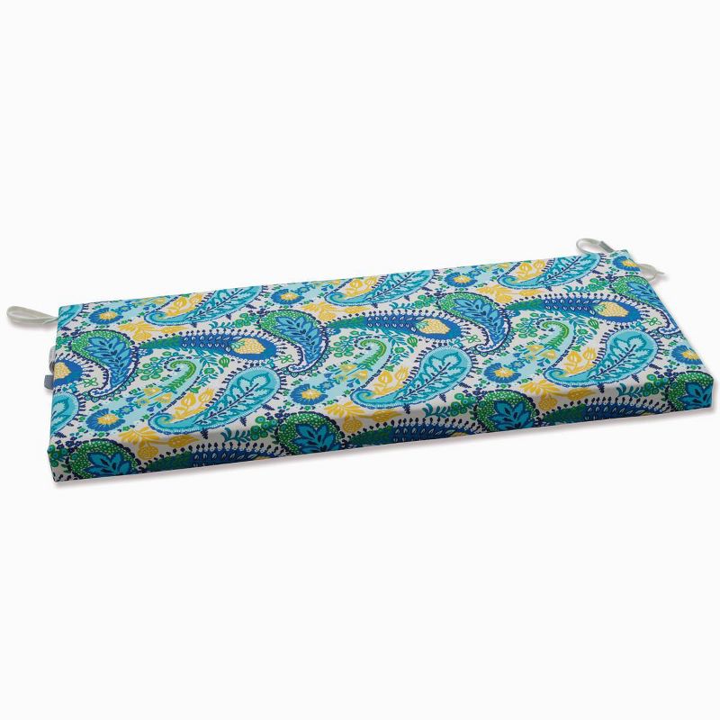 Outdoor/Indoor Bench Cushion Amalia Paisley Blue - Pillow Perfect, 1 of 8