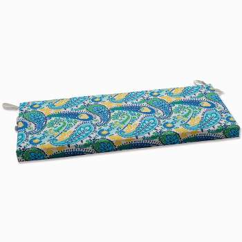 Outdoor/Indoor Bench Cushion Amalia Paisley Blue - Pillow Perfect