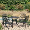 vidaXL Bistro Set Patio Table and Chair Bistro Table Outdoor Cast Aluminum - Black 4 Items - 2 of 4