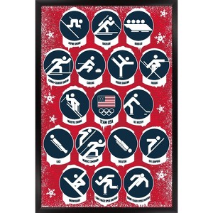 Trends International Team USA: 2026 Winter Olympics (Milan) - Pictograms Framed Wall Poster Prints - 1 of 4