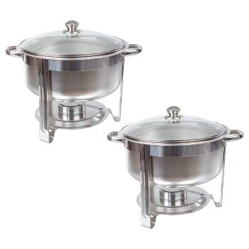Nutrichef Portable 3 Pot Electric Hot Plate Buffet Warmer Chafing Serving  Dish With Clear Lids For Restaurants, Hotels, And Parties (4 Pack) : Target