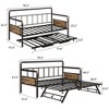 Daybed with Trundle,Twin Daybed with Pop Up Trundle Set,Metal Twin Bed Frame with Steel Slat Support - 2 of 4