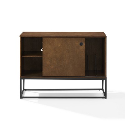 Byron 45'' Brown and Black Modern Vinyl Record Storage Console