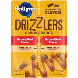 Pedigree Drizzlers Beef Flavor Savory Sauce Adult Wet Dog Food - 2.1oz/2ct - 1 of 4