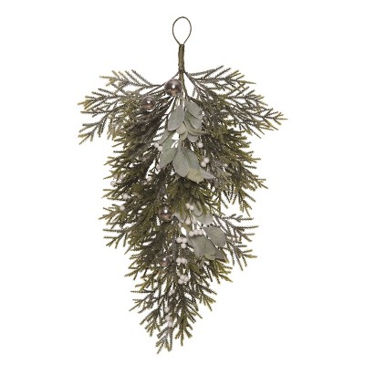 Transpac Artificial 24 In. Green Christmas Evergreen Drop With Detail ...