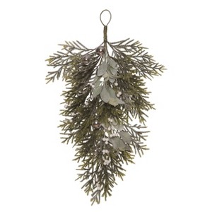 Transpac Artificial 24 in. Green Christmas Evergreen Drop with Detail - 1 of 2