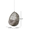 Outdoor Rattan Hanging Chair With Cushion,Indoor Hammock With Iron Frame,Polyethylene Rattan Woven Patio Lounge Chair,No Stand-Coolbibila - 4 of 4