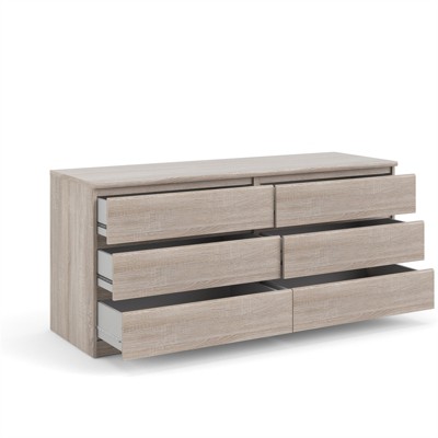 Truffle Oak Scottsdale 6-Drawer Double Dresser