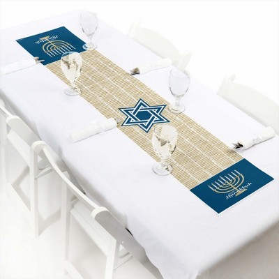 Big Dot of Happiness Happy Hanukkah - Petite Chanukah Party Paper Table Runner - 12 x 60 inches