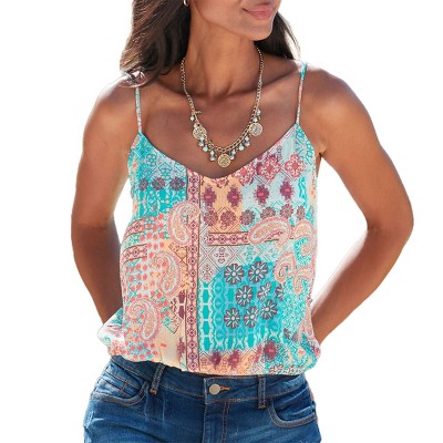 Women's Printed V-Neck Top - LASCANA