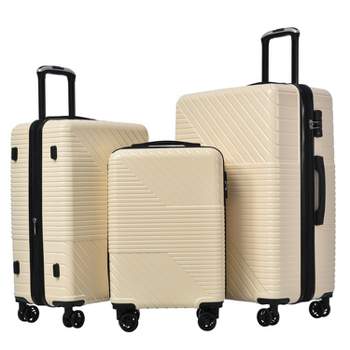 3 PCS Expandable ABS Hard Shell Luggage Set with Spinner Wheels and TSA Lock 20''24''28'' 4M - ModernLuxe
