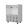 TIRAMISUBEST White Bar Cart with 8-Bottle Wine Rack - Mobile Sideboard Buffet Cabinet for Kitchen or Dining Room - 4 of 4