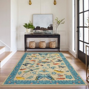 Floral Washable Rug - 1 of 4