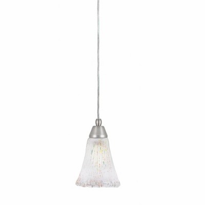 Toltec Lighting Any 1 - Light Pendant in  Brushed Nickel with 5.5" Fluted Frosted Crystal Shade