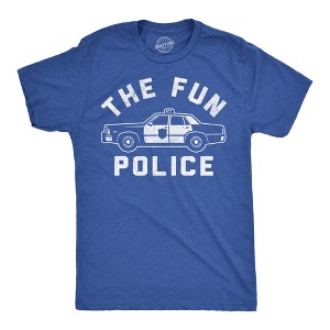 Mens Funny T Shirts The Fun Police Sarcastic Graphic Novelty Tee for Men - Crazy Dog Men's T Shirt Gift for Dad - 1 of 4