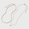 14K Gold Dipped Cubic Zirconia Initial Necklace Set 2pc - A New Day™ Gold - 2 of 3