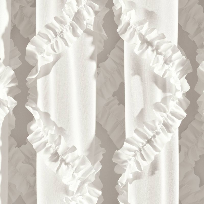 Set of 2 Ruffle Diamond Light Filtering Window Curtain Panels - Lush Décor, 4 of 11