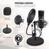Pyle USB Computer Microphone Kit - Desktop Streaming & Pro Audio Recording Mic with Shock Mount Stand, Pop Filter - PDMIKT100 - 3 of 4