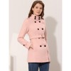INSPIRE CHIC Women's Winter Stand Collar Double Breasted Outwear Coat - 2 of 4