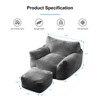 Mjkone Bean Bag Chair, Big Beanbag Chair with Ottoman - 2 of 4