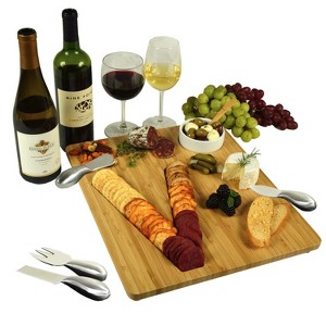Picnic at Ascot Monogrammed Bamboo Charcuterie, Cheese & Cracker Serving Board - 1 of 3