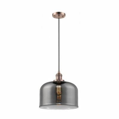 Bell - 1 Light Cord Hung Mini Pendant In Industrial Style-8 Inches Tall and 12 Inches Wide