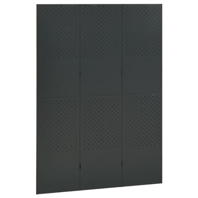 Anthracite Steel 3-Panel Folding Room Divider