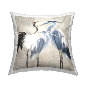 Stupell Industries Egret & Crane Birds Botanical Leaf Pattern, 18 x 18 - 1 of 3