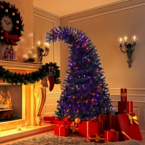 6FT Artificial Fir Bent Top Christmas Tree, Xmas Tree Bendable Grinch Style X-mas Tree, Holiday Decoration - The Pop Home - 1 of 4