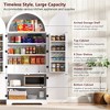 JVNOXK 72-inch High Arch Kitchen Storage Cabinet, featuring 8-tier door shelves and a recessed storage compartment with 3 adjustable shelves, white - 2 of 4