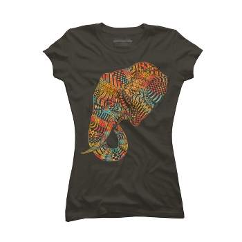 Junior's Design By Humans Elephant (Majestic) By kase T-Shirt