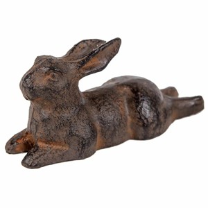 Slickblue Cast Iron Rabbit Figurine, Brown Finish, Sitting or Laying Design Option, Decorative Accent, 2.5"–5.25" - 1 of 3