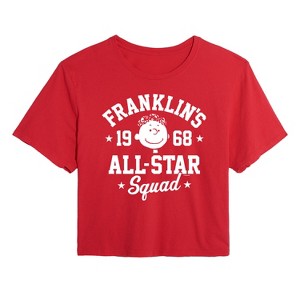 Women's - Peanuts - Franklins All Star Squad Cropped Graphic T-Shirt - 1 of 4