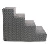 Precious Tails Herringbone High Density Foam 4-Step Pet Stairs - Black - 2 of 4