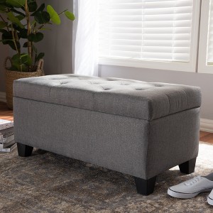 Michaela Modern And Contemporary Fabric Upholstered Storage Ottoman - Baxton Studio - 1 of 4